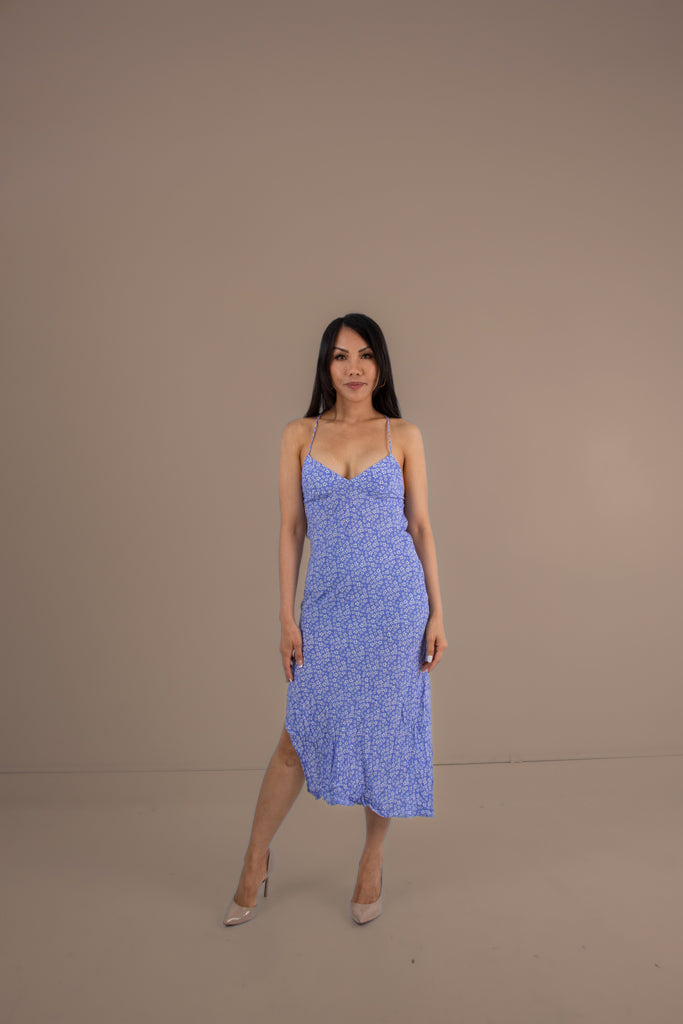Blue Life "Estela" Midi Dress in Blue - Small
