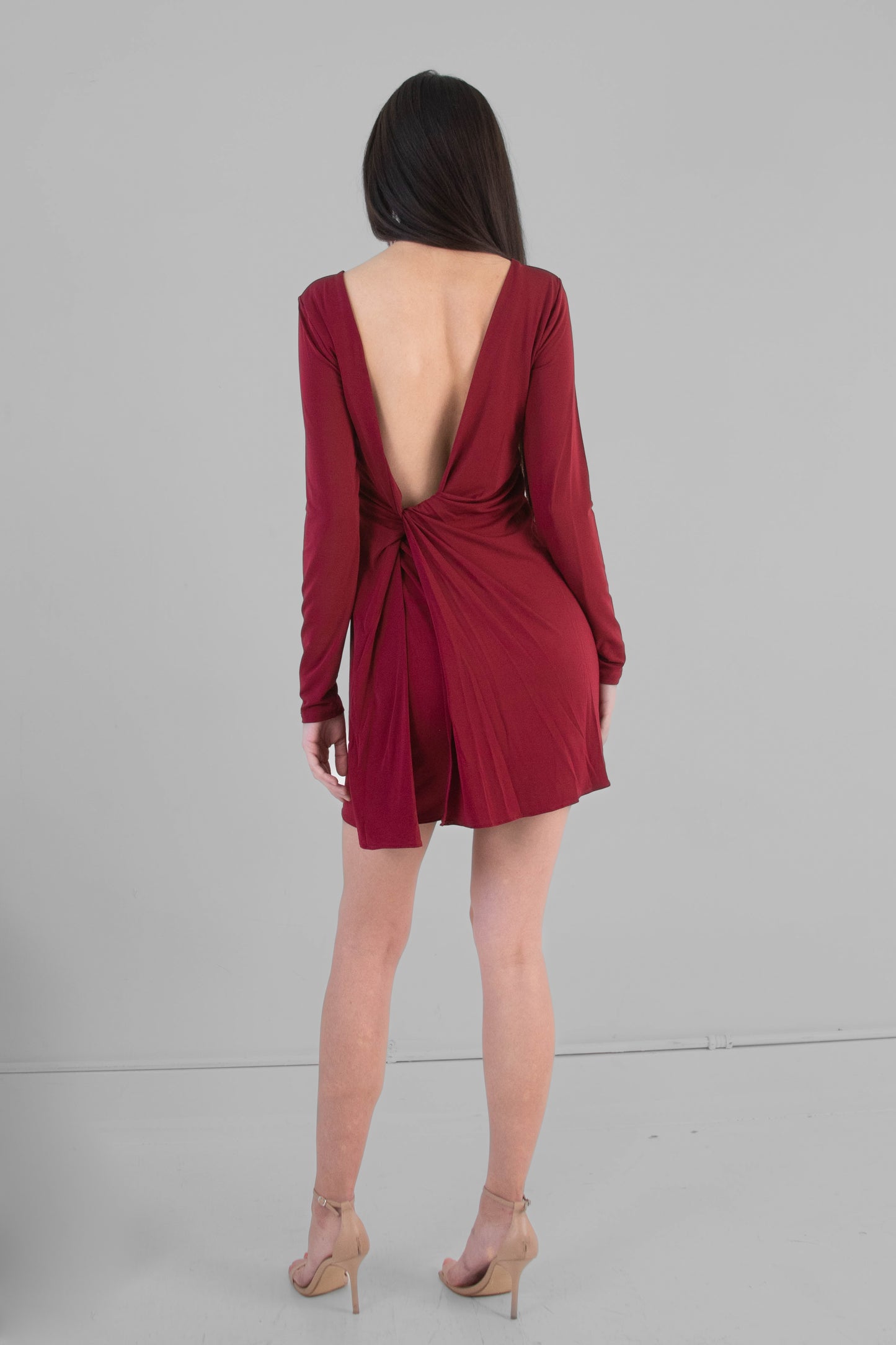 BCBG Max Azria "Celia" Mini Dress in Deep Cranberry - XS