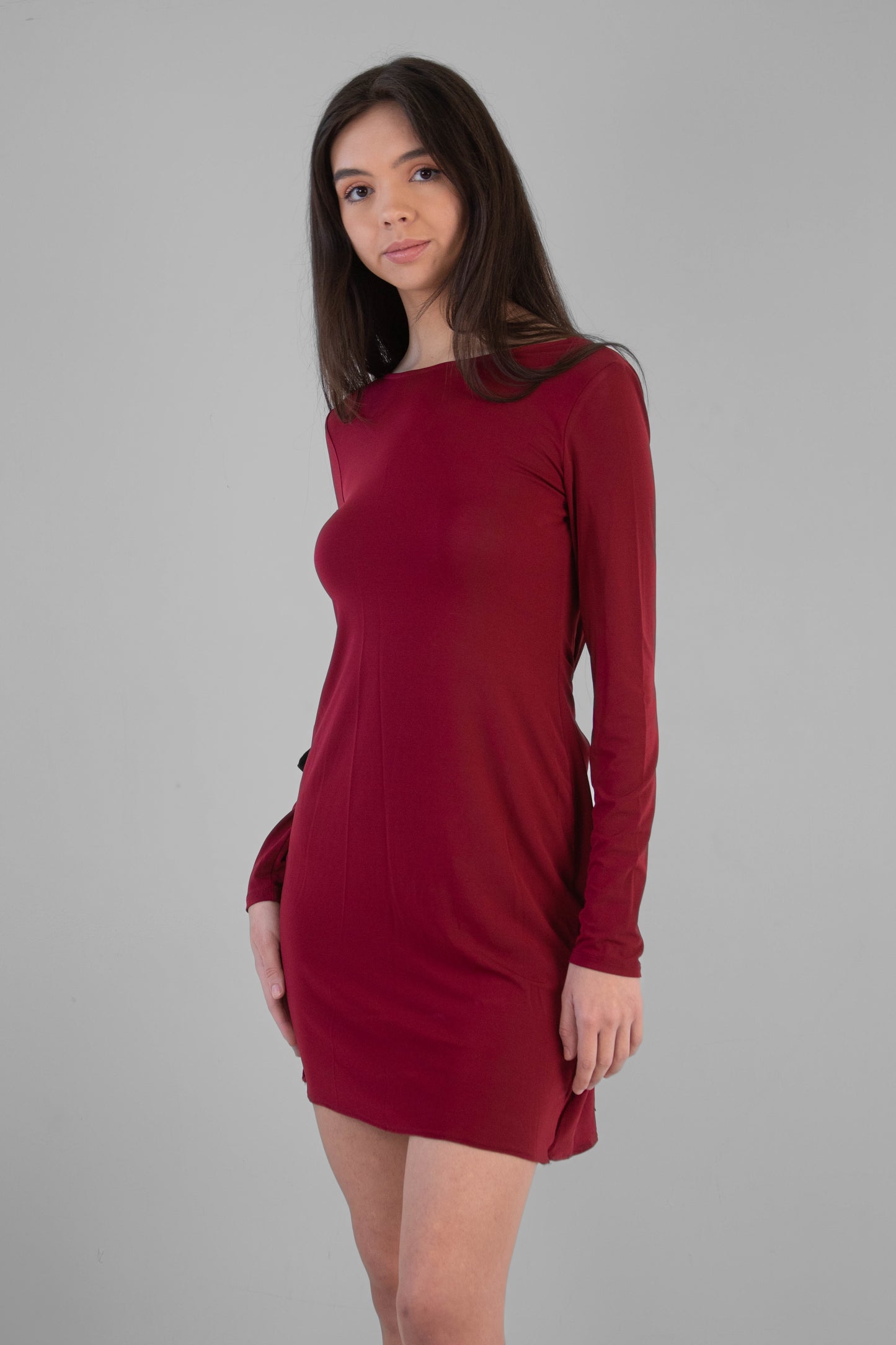 BCBG Max Azria "Celia" Mini Dress in Deep Cranberry - XS