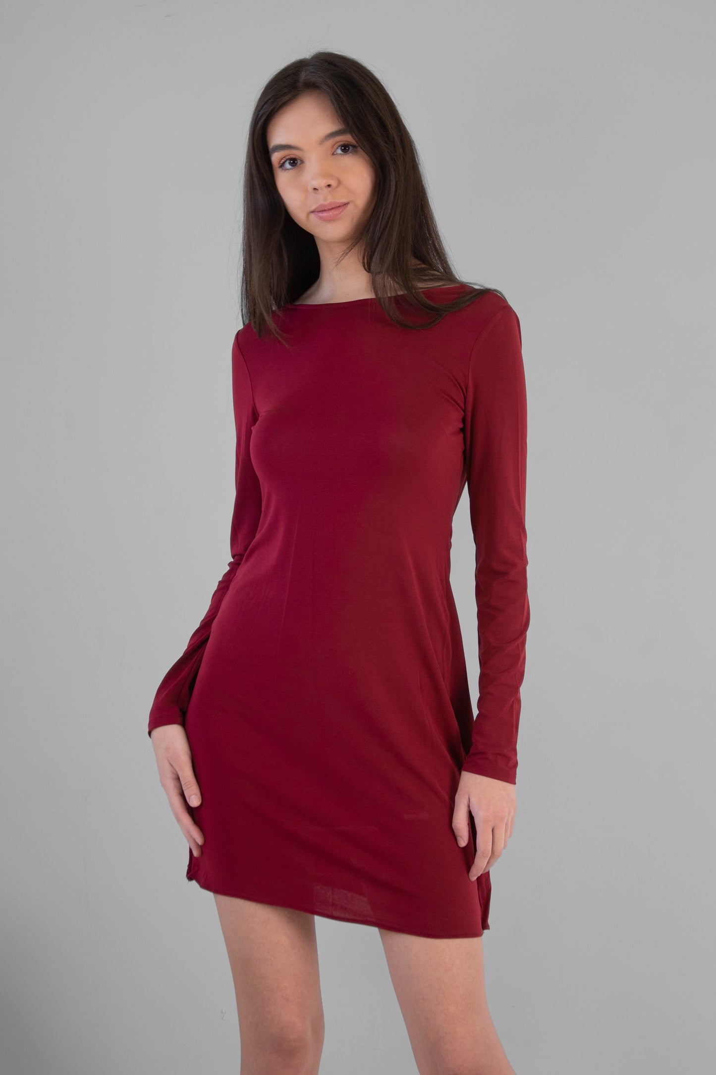 BCBG Max Azria "Celia" Mini Dress in Deep Cranberry - XS