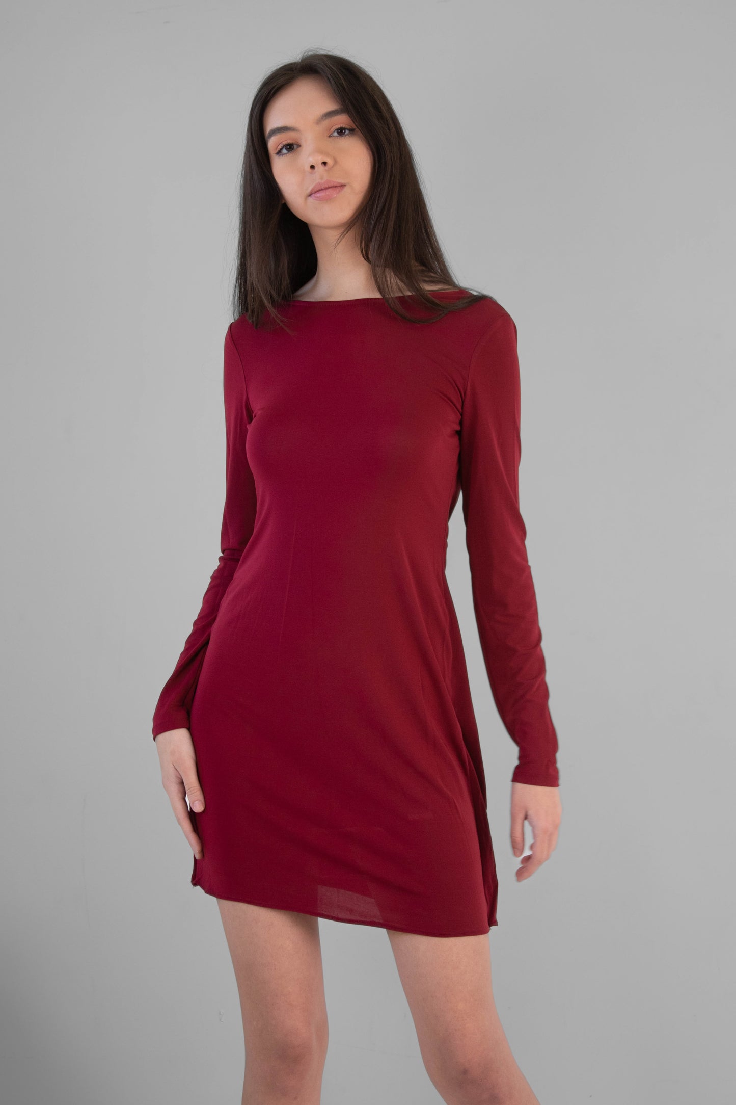BCBG Max Azria "Celia" Mini Dress in Deep Cranberry - XS