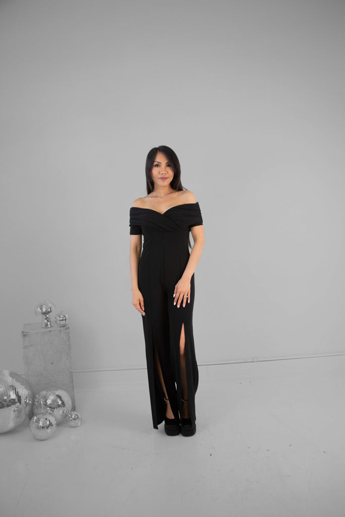 Guess "Juda" Off The Shoulder Jumpsuit in Black - Small