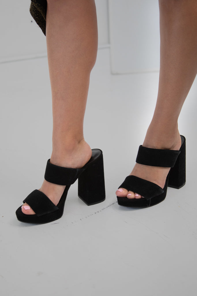BP. "Sophia-Lea" Heels in Black Suede - Size 8.5
