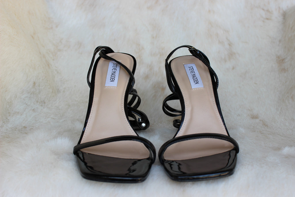 Steve Madden "Uplift" Heeled Sandals in Black - Size 8.5