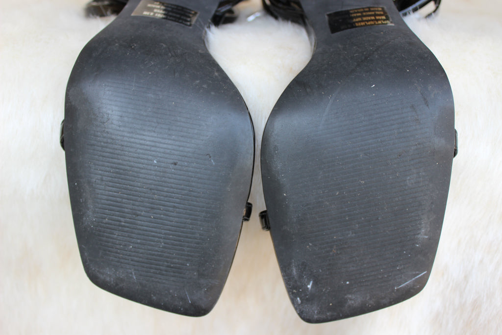 Steve Madden "Uplift" Heeled Sandals in Black - Size 8.5
