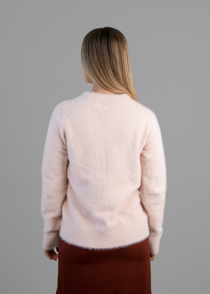 Lucky Brand "Eyelash" Sweater in Light Pink - Size Small