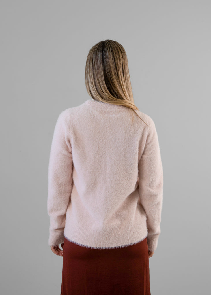 Lucky Brand "Eyelash" Sweater in Light Pink - Size Small