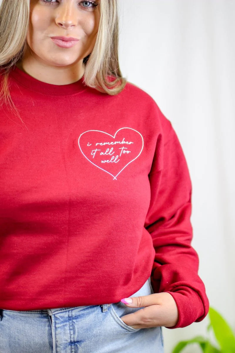 Taylor Swift Red Era "All Too Well" Pullover Sweatshirt