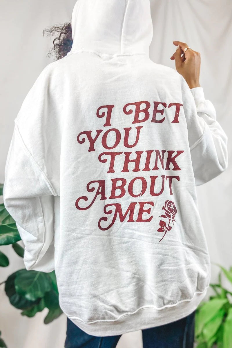 Taylor Swift Red Era "You Think About Me" Hoodie Sweatshirt